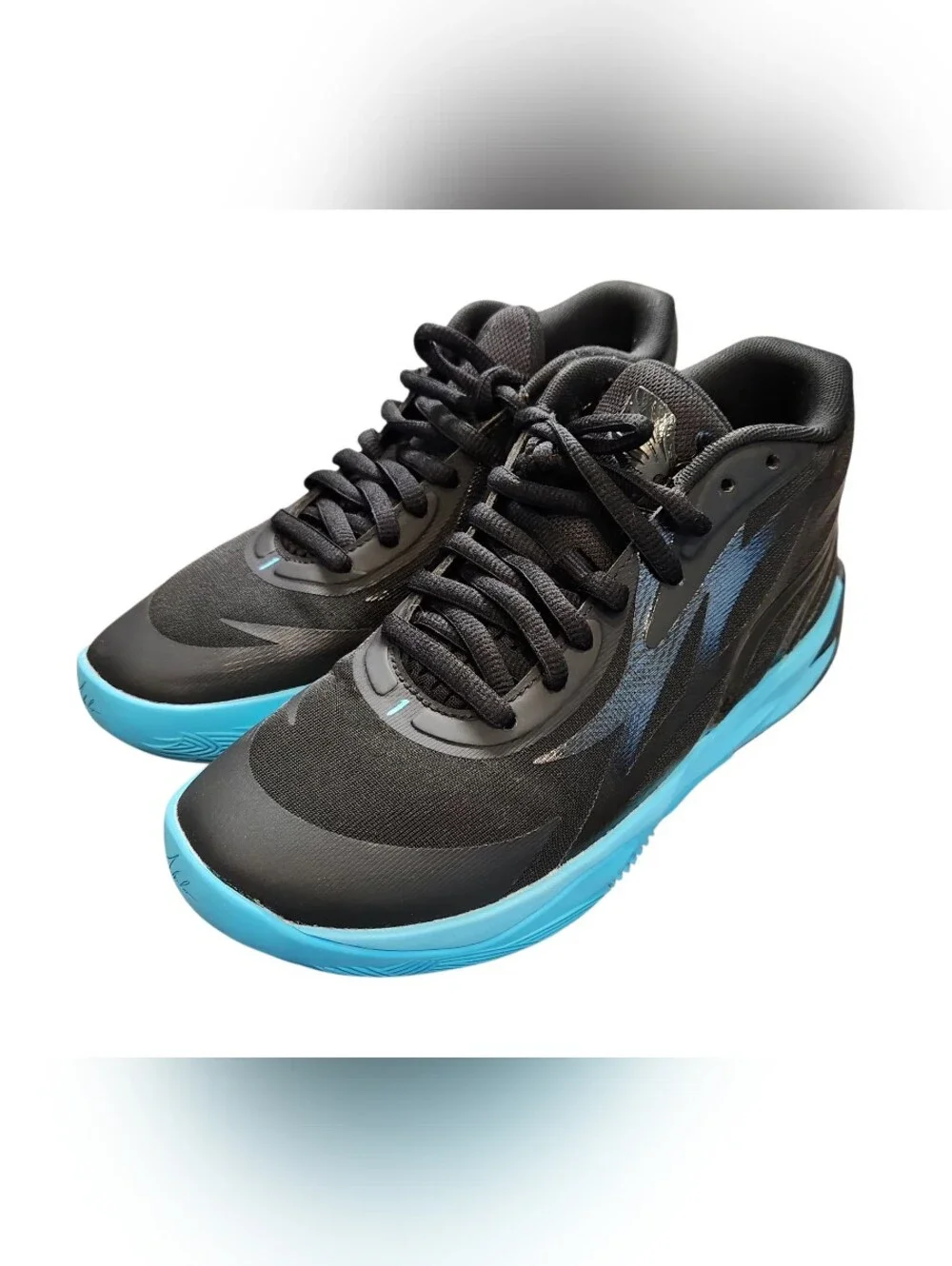 Puma Black and Blue High-Top Sneakers